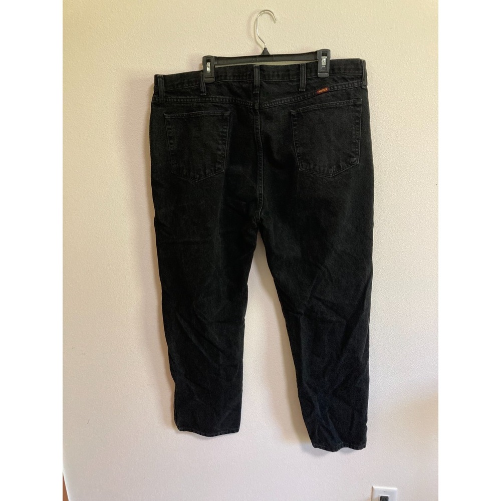 Rustler Black Denim Jeans Size 44x30 Men Straight Pockets - Picture 4 of 8